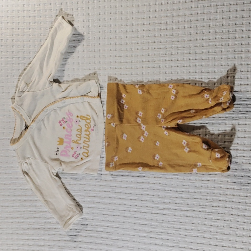Newborn Infant Gerber Baby Girl Long Sleeve and Pant Set